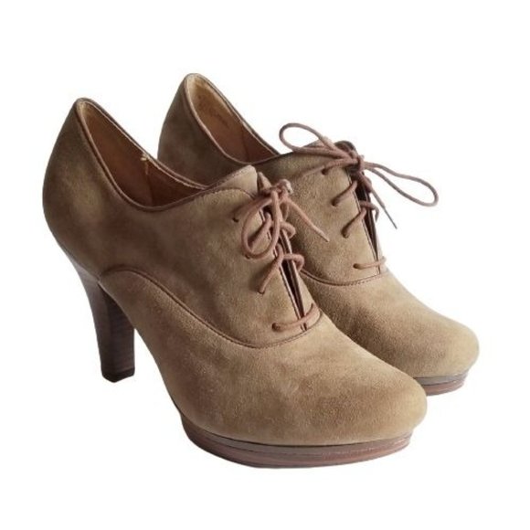 Sofft Mya Oxford Lace-Up Heels Ash Gray Suede 10M New - Picture 5 of 9